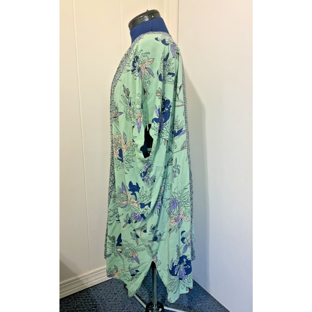ANGIE Boho Open Front Shawl Size Small Short Sleeve Kimono Wrap Beach Cover Up - Picture 2 of 5